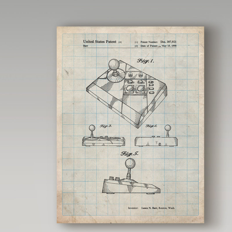 Manilo 'Arcade Machine 4' Drawing Print on Wrapped Canvas, 32" H x 24" W