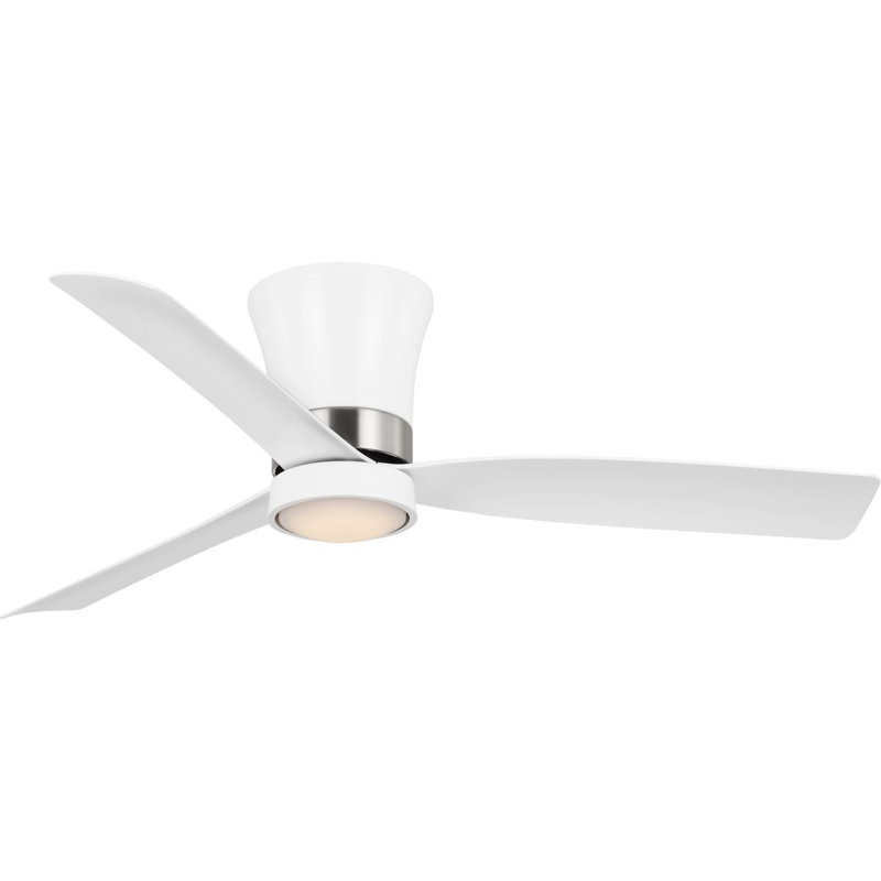 52-in Three-Blade Modern Ceiling Fan, Matte White