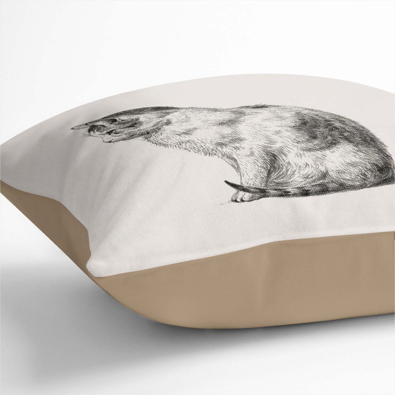 Square Throw Cushion, Stone, 40cm H x 40cm W x 15cm D