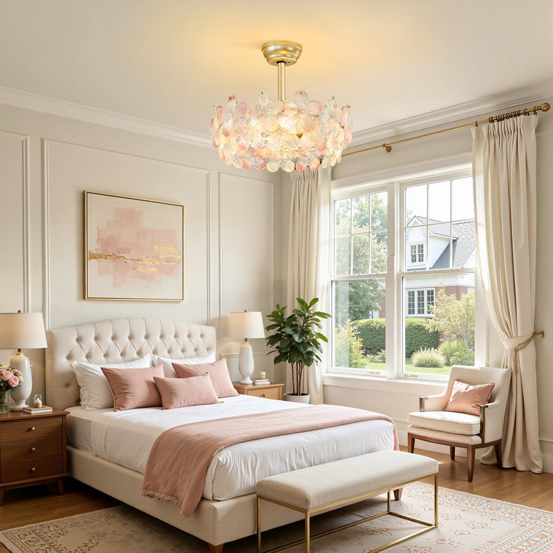 Ventilateur de plafond moderne de 20 po avec ensemble d'éclairage et télécommande Shrewsbury, Pink