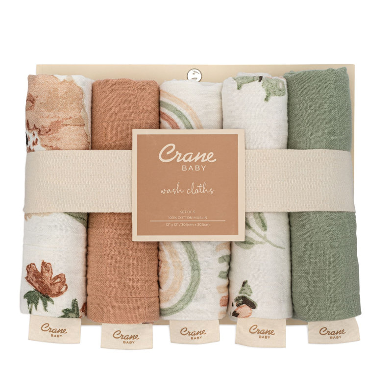 Parker 5-pc. Baby Wash Cloth Set (pink Floral)