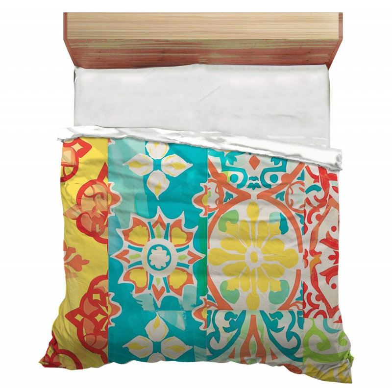 Trendy Floral Plush Microfiber / Polyester Comforter, Queen Comforter