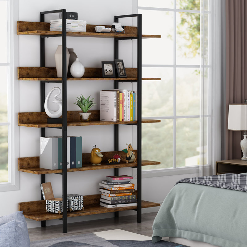 Kay Bookcase storage rack standing shelf 5-tier industrial Stable Bookshelf