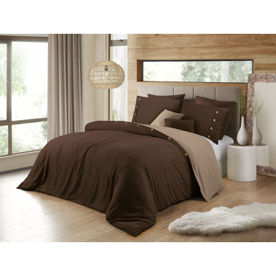 Ensemble de housse de couette réversible Swift Home, fermeture à boutons et attaches intérieures, literie toutes saisons
