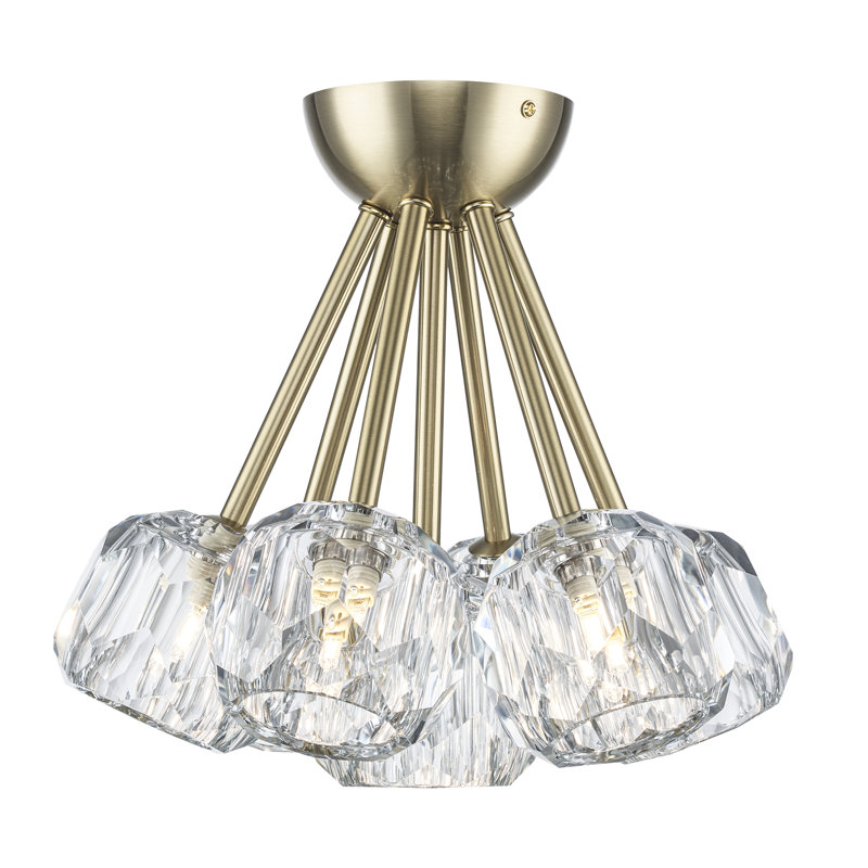 Plafonnier semi-encastré 7 lumières Konotopsky, Or antique