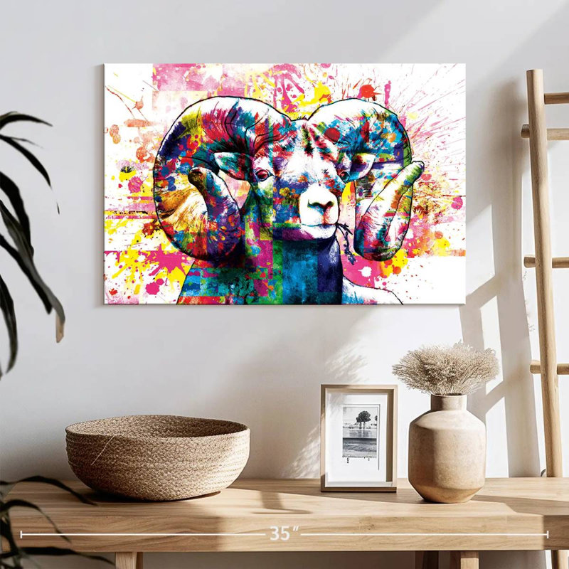 Brampt Ram Paint Splash, 16" H x 24" W