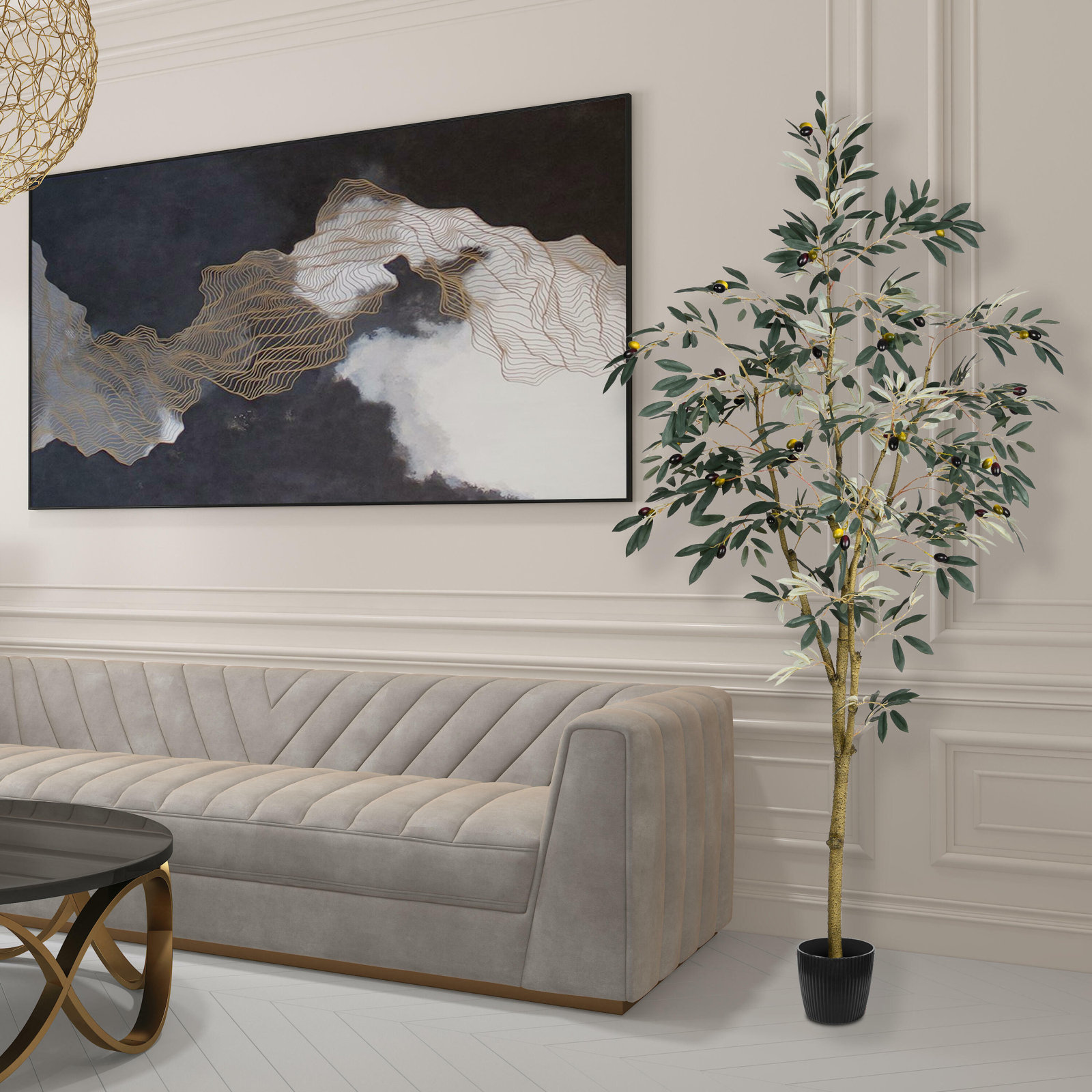 Winnetka Olive Tree in Pot, 84" H x 38" W x 38" D