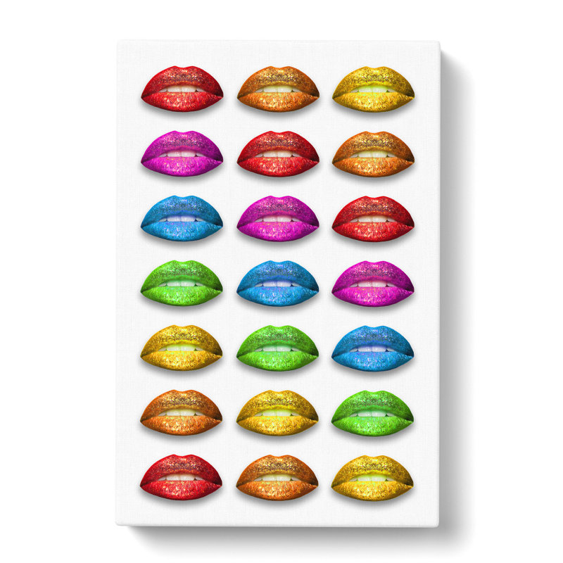 Rainbow Lips - Wrapped Canvas, 76cm H x 50cm W x 3cm D