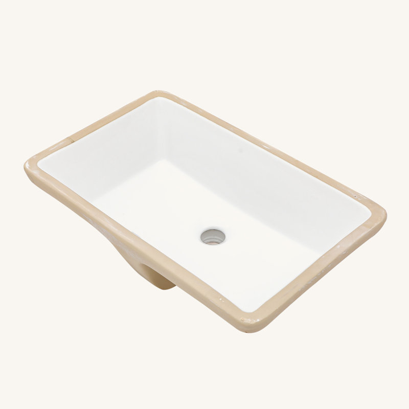 Lavabo de salle de bain rectangulaire encastré en céramique blanc 21 "x 13" avec trop-plein