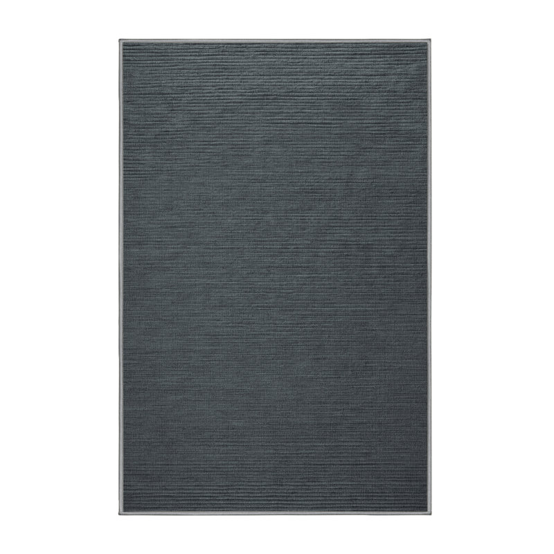 Tapis gris uni lavable à la machine, Rectangulaire 2 pi x 3 pi
