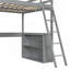 Lit mezzanine double avec échelle, tablettes et bureau