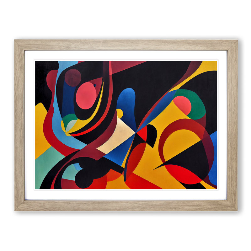 Divine Abstract - Single Picture Frame Painting, 34cm H x 46cm W x 2cm D, Oak