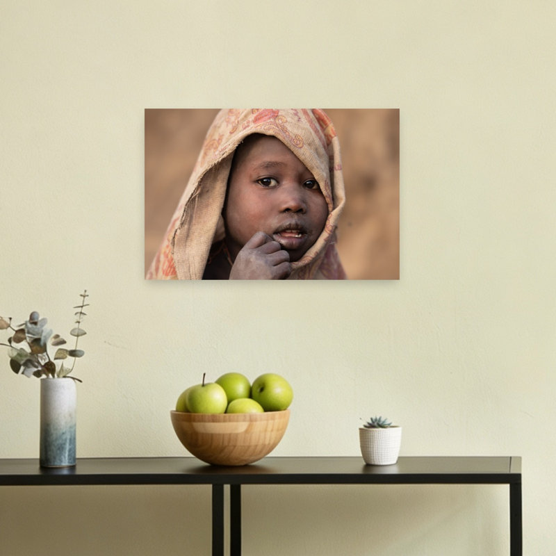 Young Child Portrait Abstract Contemporary Wall Art Print, 30.48cm H x 45.72cm W