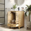 Meuble-lavabo simple 24 po avec plateau en céramique, portes à fermeture en douceur et tiroir-121985607
