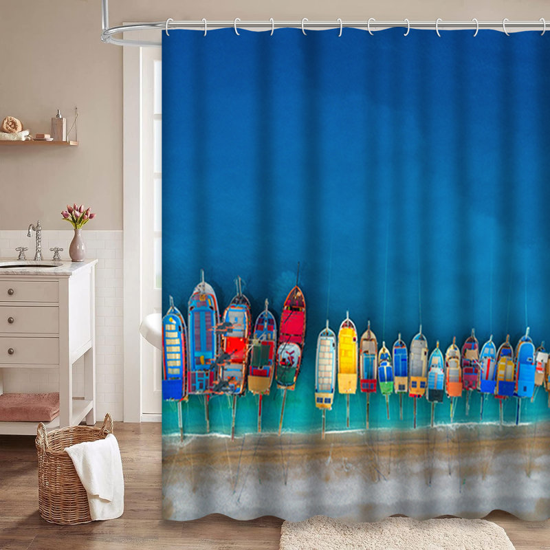 Rideau de douche Turquie avec 12 crochets Turquie, L 72 po x l 78 po
