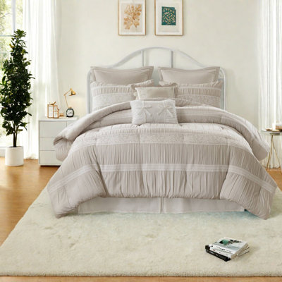 Premium King Bedding Sets, Polyester Jacquard Farmhouse Style For Home