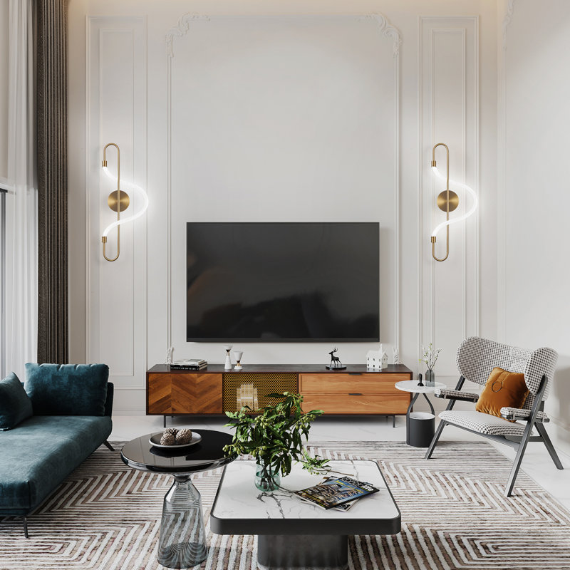 Applique murale d'intérieur moderne à DEL dorée Minimalist