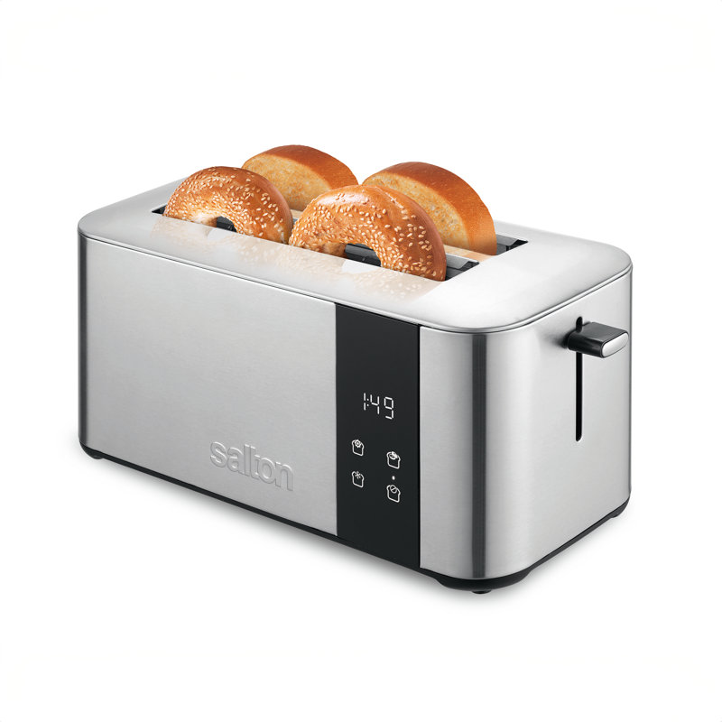 Salton Stainless Steel Digital 4-Slice Long Slot Toaster