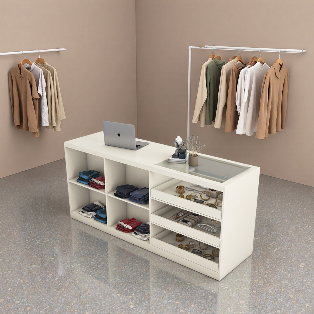 17 Stories Clothing store display table display cabinet | Wayfair