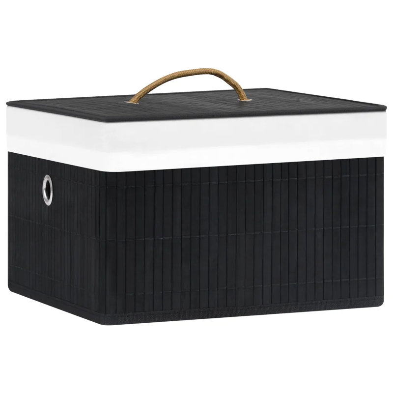 Rebrilliant Bamboo Decorative Basket, Black