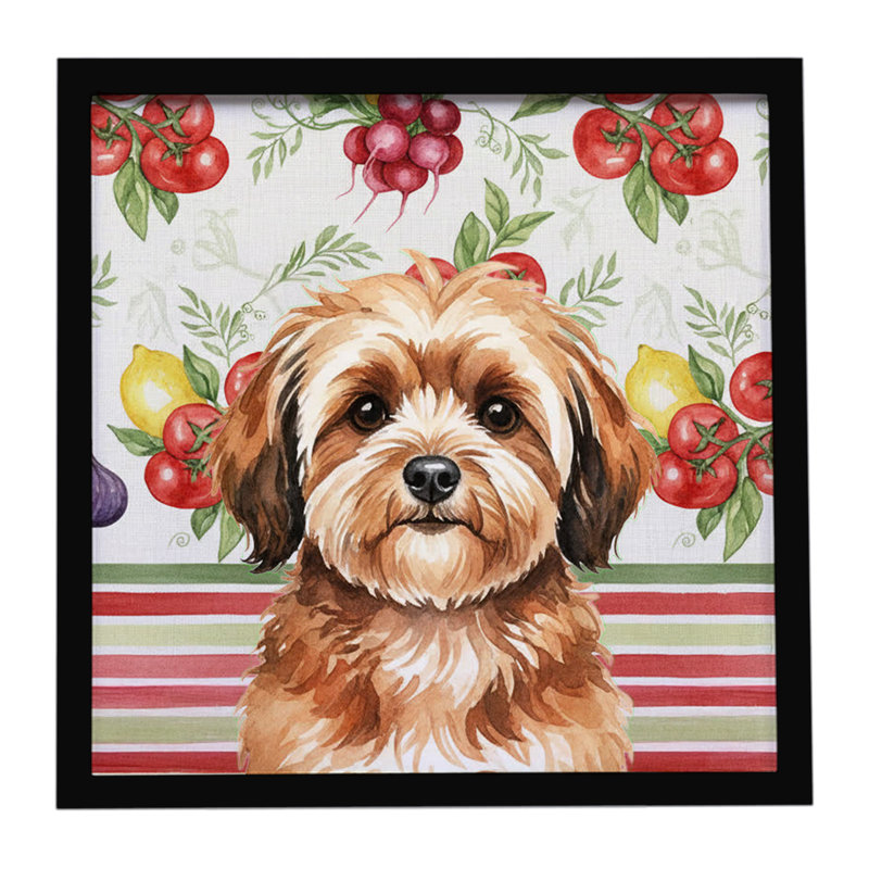 Sable Havanese Vegetables Framed Metal Print