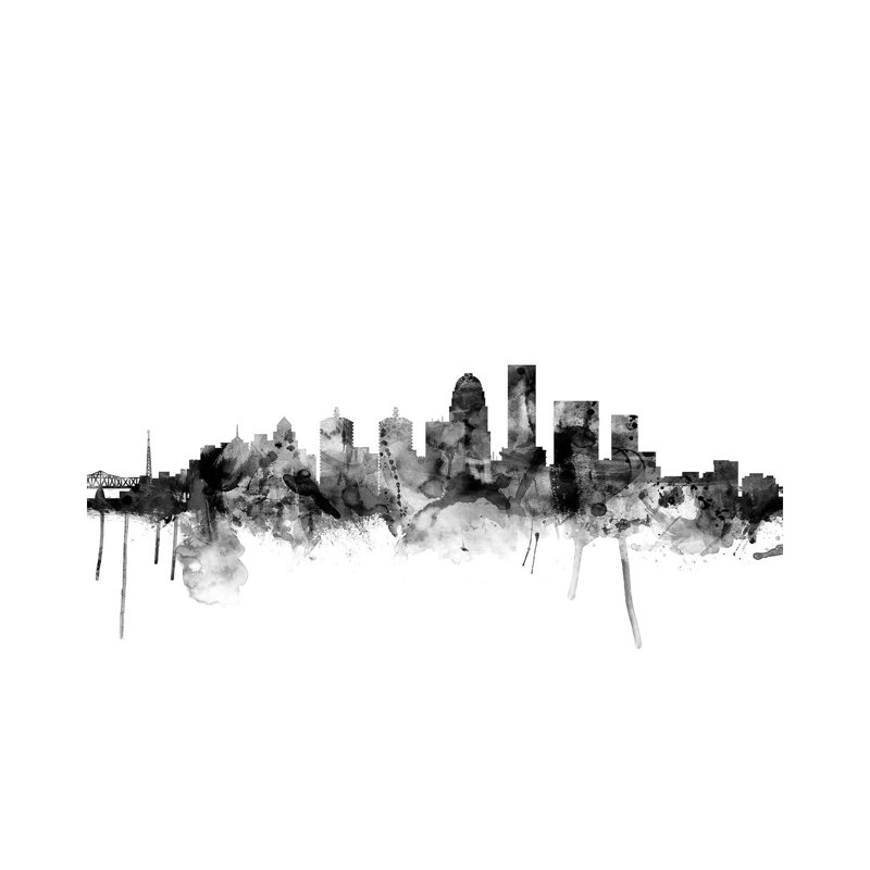 Louisville, Kentucky In Black & White by Michael Tompsett - Wrapped Canvas Gallery-Wrapped Canvas Giclée