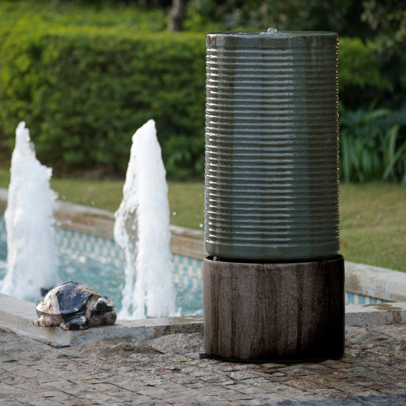 Glassell Hand Crafted Weather Resistant Floor Fountain, Bronze