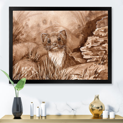 " Wild Weasel In The Forest " Painting Print