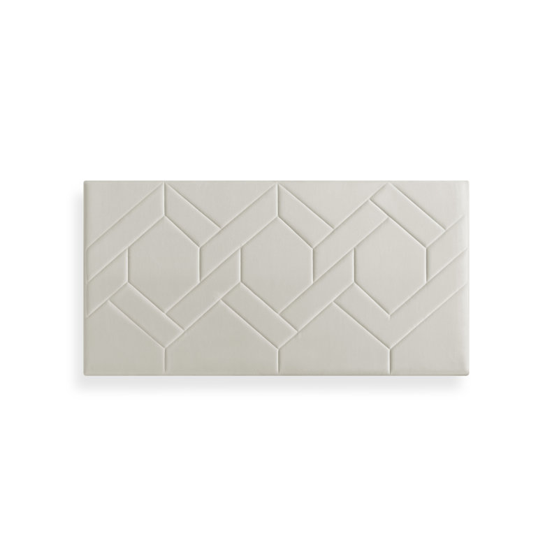 Upholstered Velvet Panel Headboard, Kingsize (5'), Cream