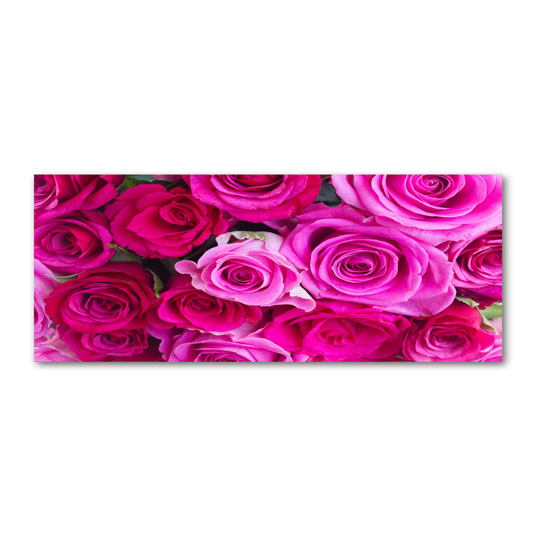 Ein Blumenstrauß aus rosa Rosen - Kunstdrucke auf Leinwand