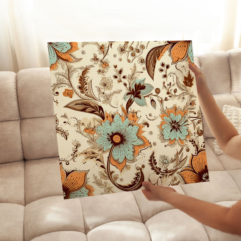Floral boho henné III, H 14 po x l 14 po