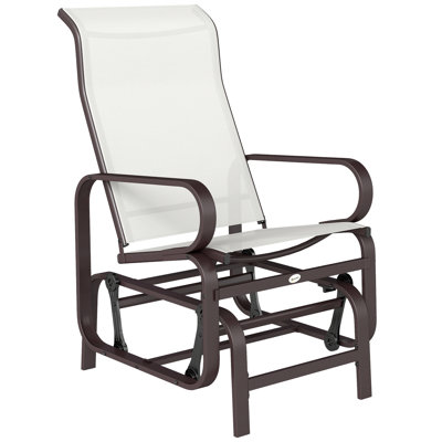 Fauteuil oscillant d'extérieur, balançoires pour patio extérieur, chaise berçante simple en métal léger et fabrication en filet pour la cour arrière