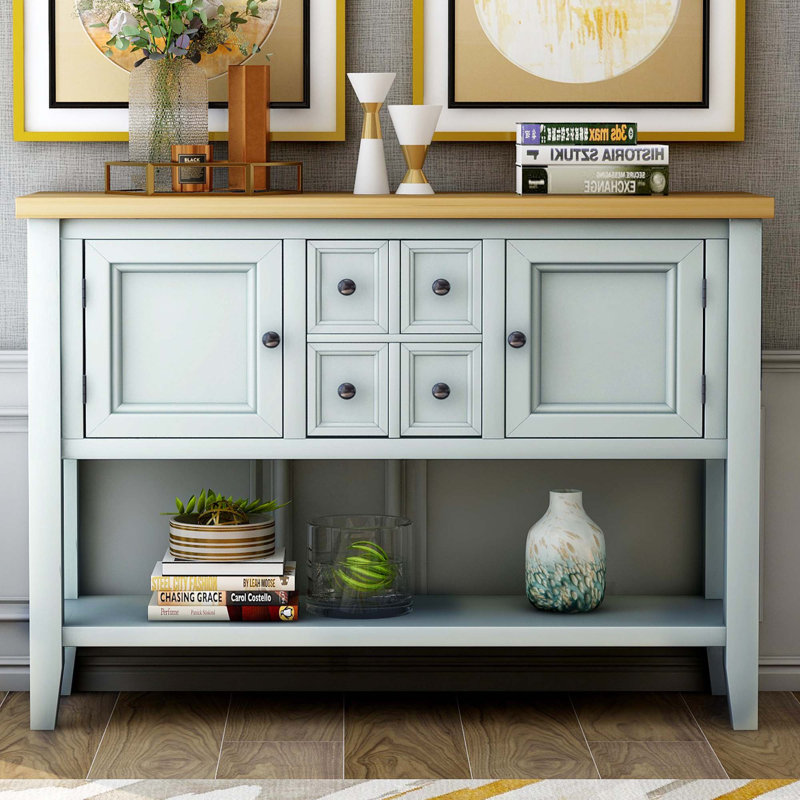 Console de 46 po Analeesa, Brun, Lime / blanc