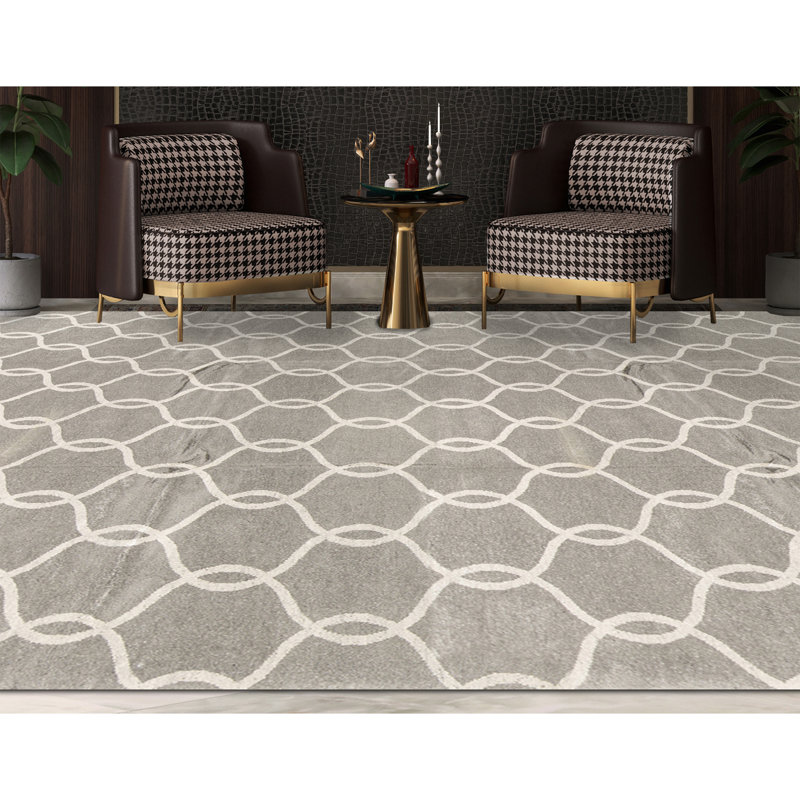 Neo Villa Geometric Area Rug in Gray, Rectangle 9'1" x 12'2"