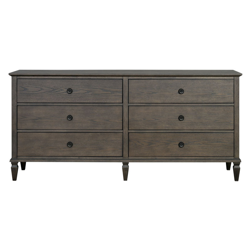 Commode double 6 tiroirs Garland, Brun antique