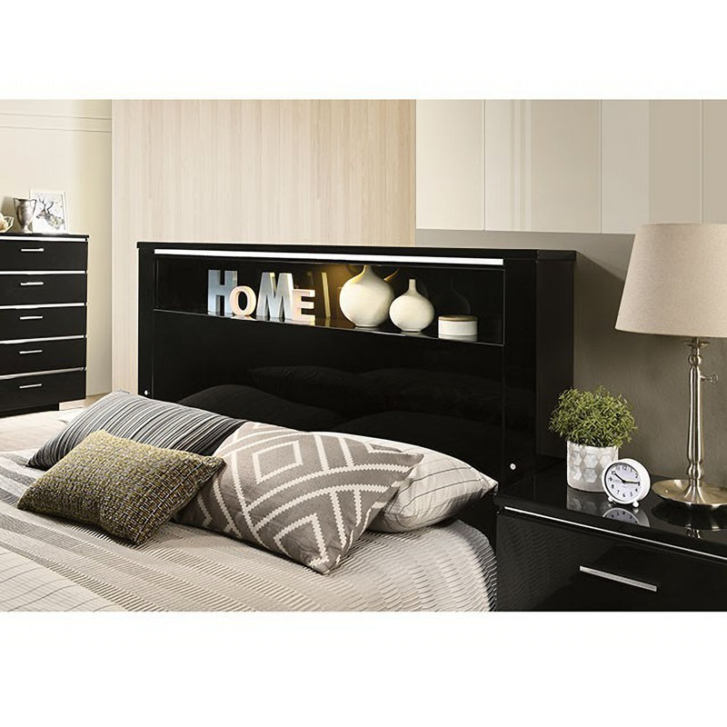 Lit standard avec rangement Glendolyn, Grand