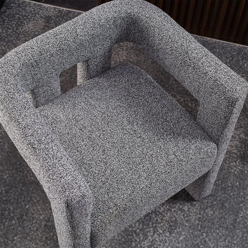 Erald Upholstered Armchair, Gray Boucle