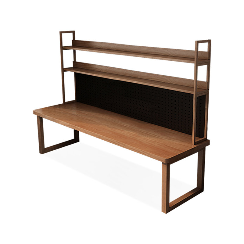 Nut-brown Rectangular Solid Wood Executive Desk, 74.8"H*86.61"W*23.62"D