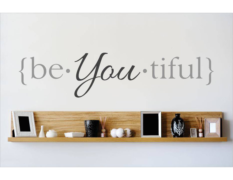 Décalcomanie murale beyoutiful, H 6 po x l 30 po x P 0,16 po
