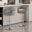 Ensemble de 2 tabourets de bar réglables George avec accoudoirs à dossier George, tabourets de comptoir pivotants en cuir de polyuréthane moderne avec repose-pieds, chaises d'îlot de cuisine pour la salle à manger, bar maison, café, gris-1011980006-1069806058