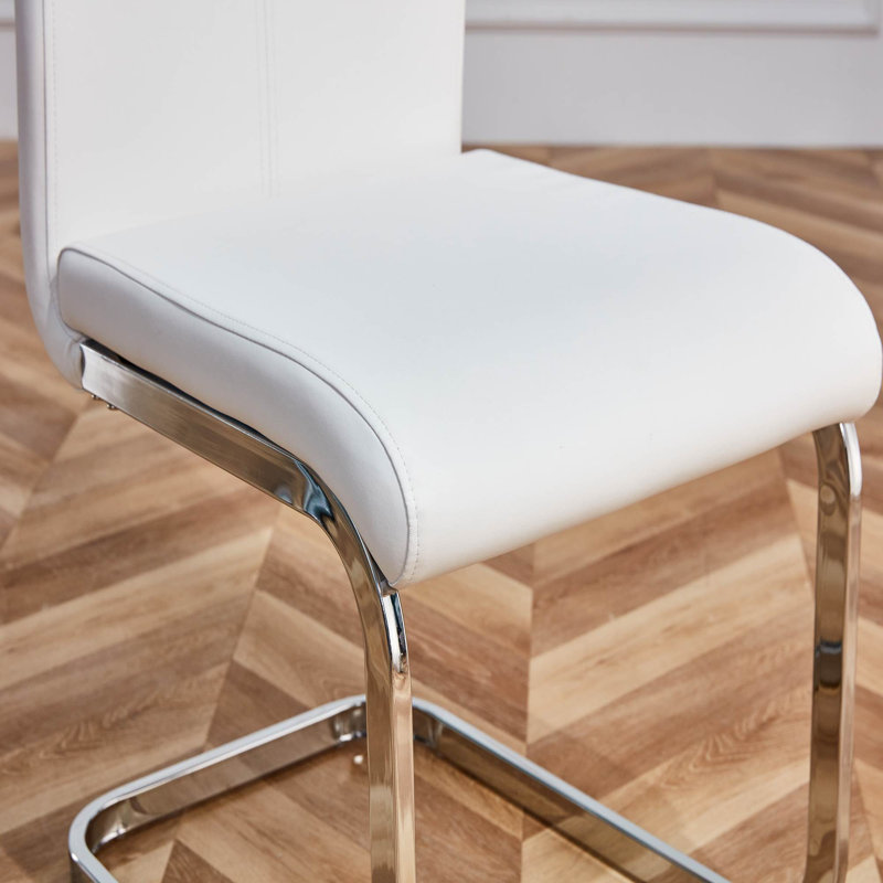 Chaises de salle à manger en polyuréthane revêtu de polyuréthane à haut dossier