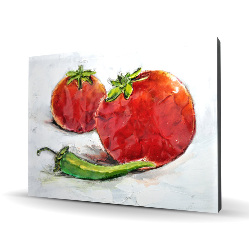 Tomates avec piment jalapeñ - Toile verte pour la décoration intérieure