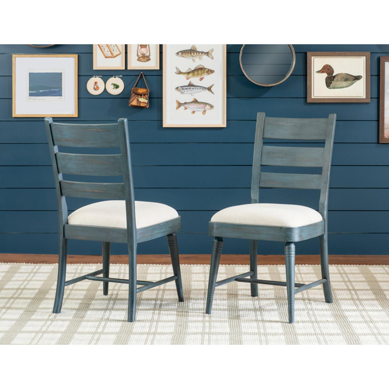Chaise d'appoint rembourrée en panneau de fibres à densité moyenne 19 po Lake House, Verre de mer
