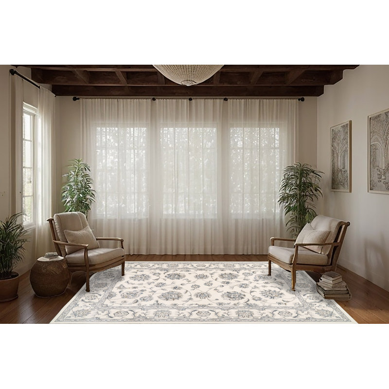 Tapis crème Attell, Rectangle 6 pi 7 po x 9 pi 6 po