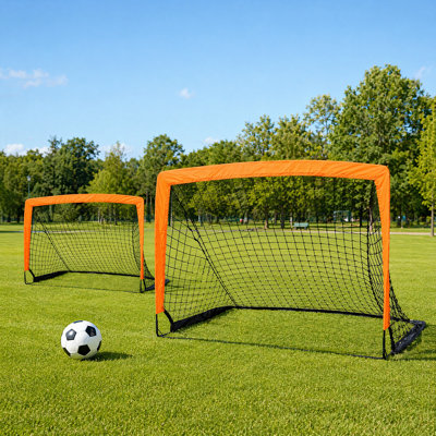 All-In-One 2-Pack Soccer Goals - Portable, Sturdy, And Foldable Nets For Outdoor Soccer Training