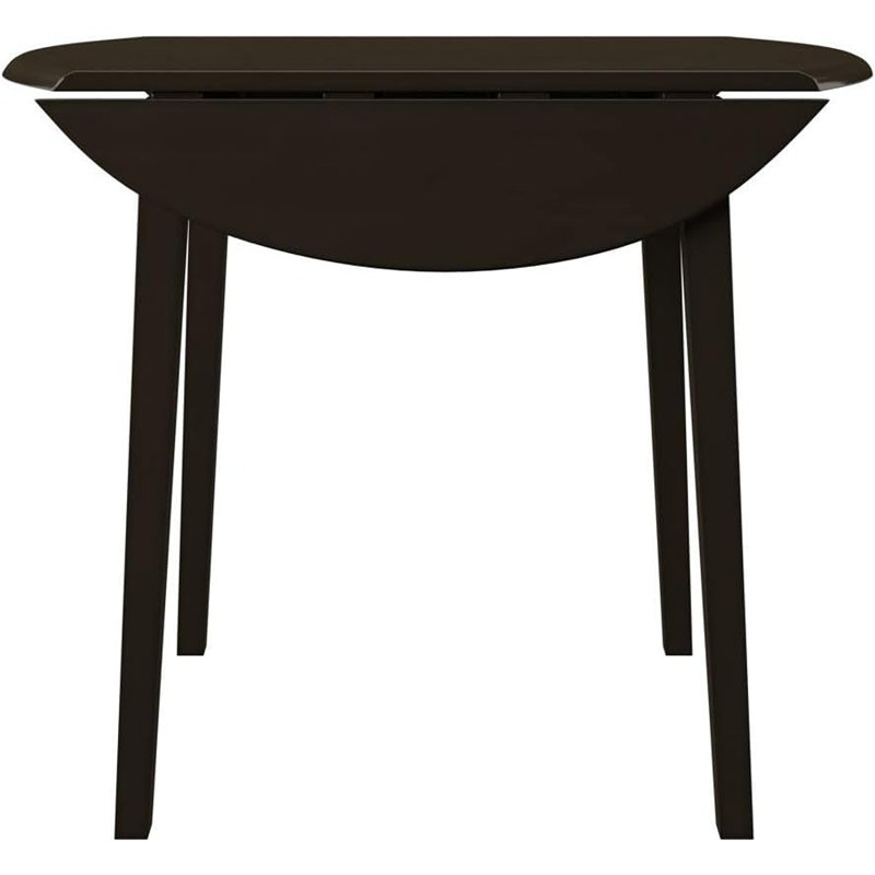 Transitional Dark Brown Birch Veneer 36" Round Extendable Dining Table