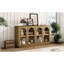 Buffet de rangement à 4 portes avec portes en verre Old Pine Conception arquée gracieuse. Vaste capacité. Tablettes réglables. Structure. Capacité de charge de 200 lb. Capacité de charge de 52 tablettes et stabilité de dessous de 250. Trou de câble