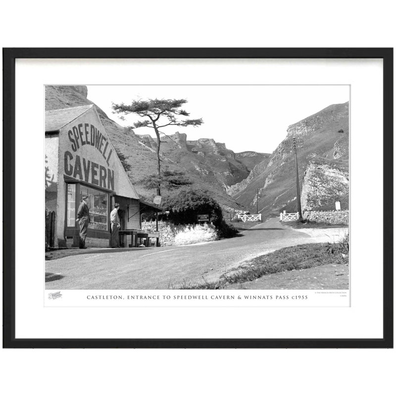 Castleton, Entrance To Speedwell Cavern & Winnats Pass C1955 - Single Picture Frame Print, 40cm H x 50cm W x 2.3cm D