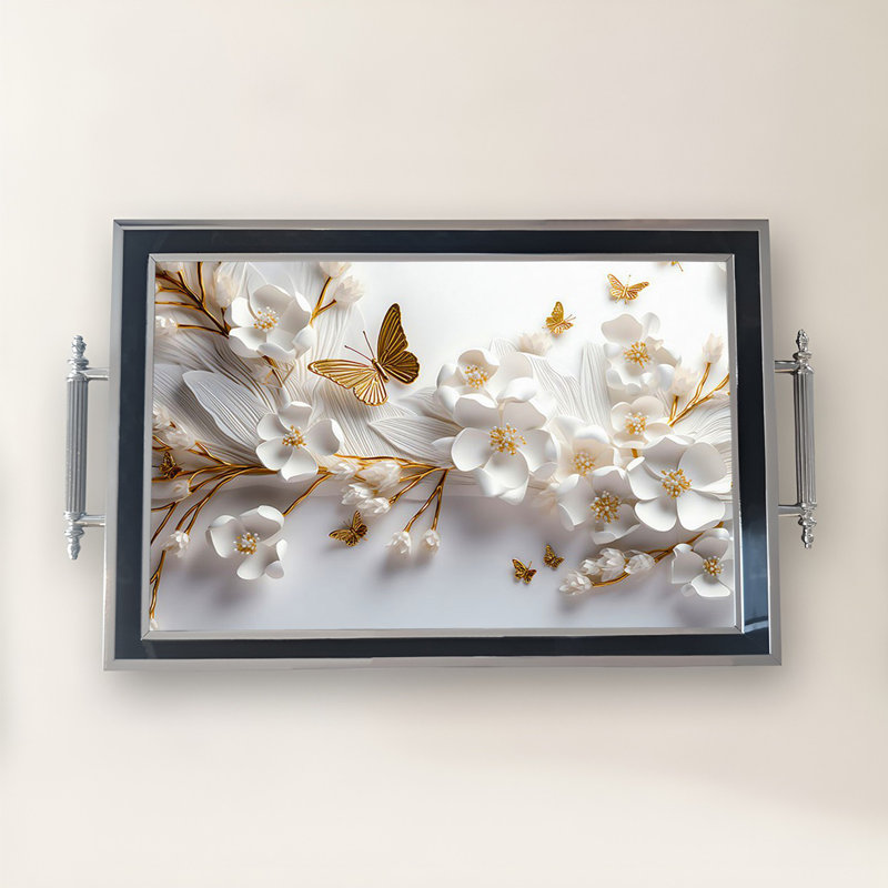 Elegant Glass Tray, 19.7 x 11.4 x 1.4 inches | 100% Durable Glass Construction | Easy to Clean with Damp Cloth | Ideal for Serving, Decorative Display, and Organizing | Stylish Addition to Home Décor