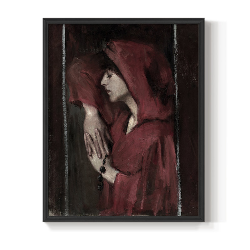 «Vintage Portrait Print», reproduction encadrée CXIX - bois massif, Noir, noir, noir, noir, H 30 po x l 24 po